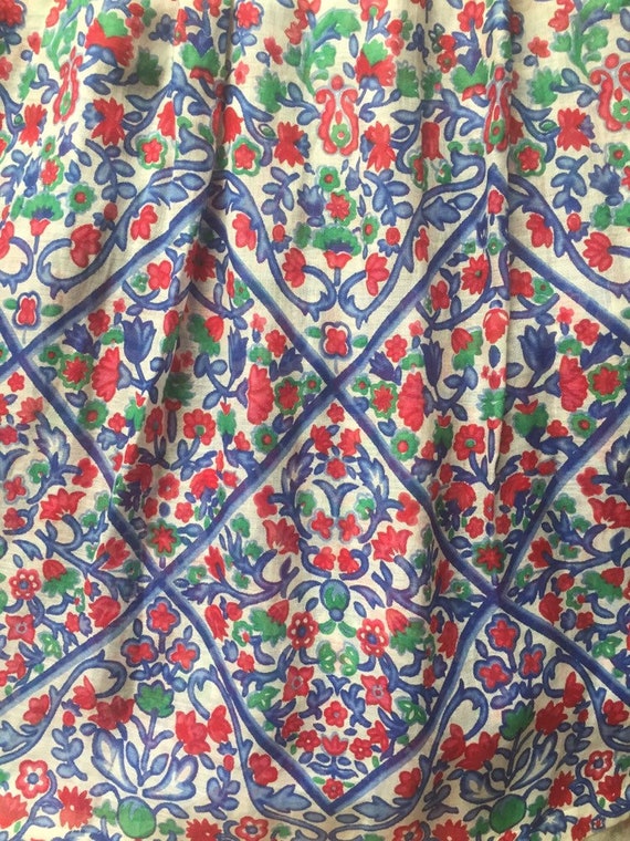 30’s Cotton Voile Skirt with Folksy Floral Print - image 8