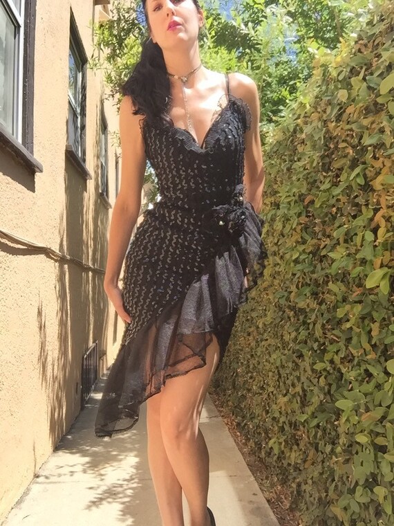 80's Sexy Sequined Slip Dress by "Climax"