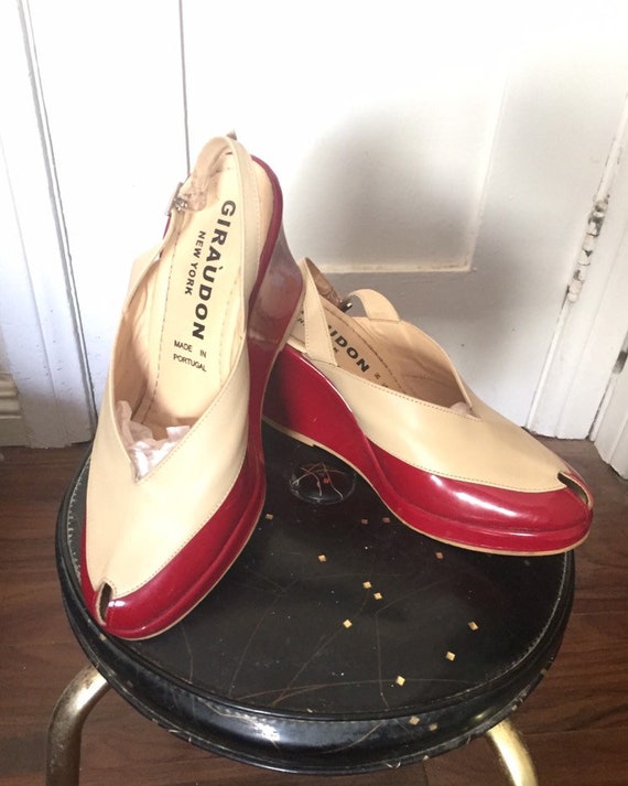 90’s does 40’s Peep-Toe Wedges by Giraudon