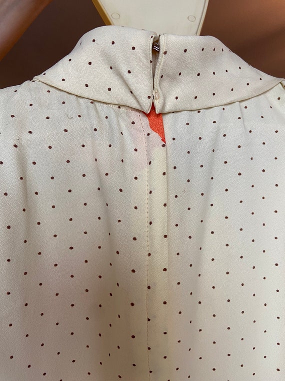 70’s Swiss Dot & Poppy Print Midi-Dress with Matc… - image 8