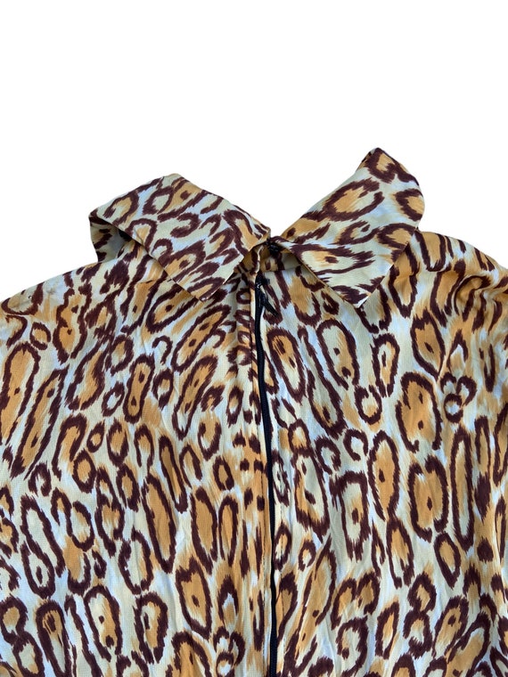 70’s Long Sleeve Mid-Calf Length Leopard Print Dr… - image 7