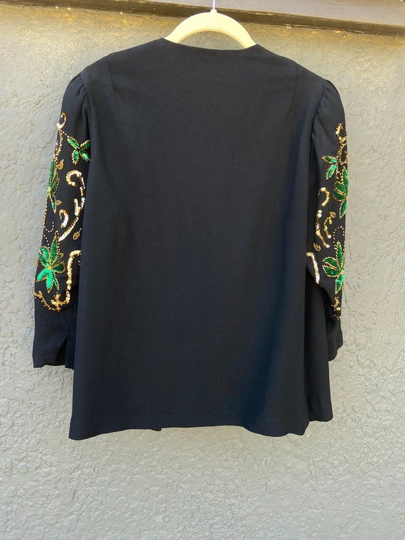 80’s does 40’s Jacket with Sequined Statement Sle… - image 3
