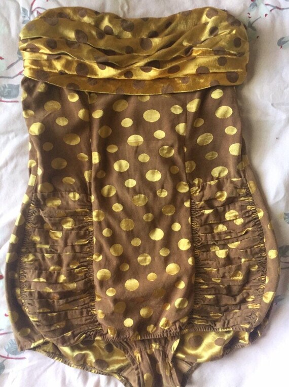 50's Howard Greer for Caltrex Gold & Mocha Polka D