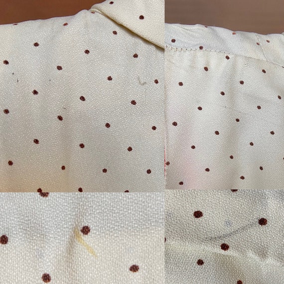70’s Swiss Dot & Poppy Print Midi-Dress with Matc… - image 9