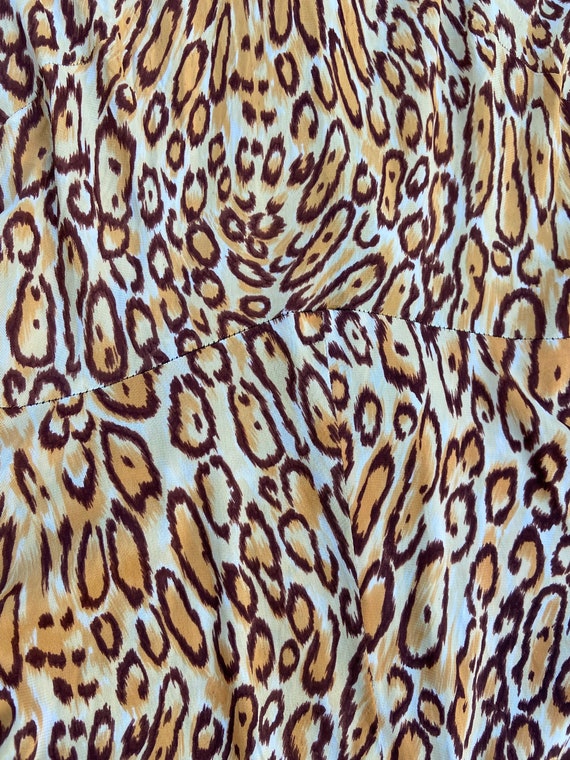 70’s Long Sleeve Mid-Calf Length Leopard Print Dr… - image 8