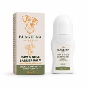 Bálsamo protetor para patas e focinho de cães da Botanical Dogs com calêndula e camomila.