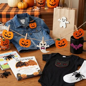 Felt Halloween Pumpkin Ghost Spider DIY Craft Kit Patch for Kids Clothes Garland Party Decor Applique Supplies Crafty Mom Gift Not Finished