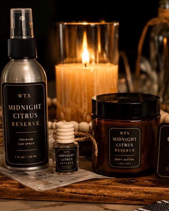 Experience warm western luxury with our signature Midnight Citrus Reserve whipped body butter.