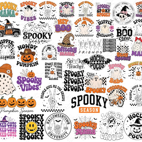 Halloween SVG Bundle, Spooky Season Svg, Kids Halloween Shirt SVG, Fall Svg, Cricut Cut File, Digital Download