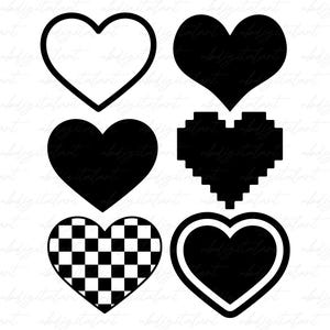 Heart SVG Bundle, Commercial Use Designs, Cricut & Silhouette, Laser cut files, Heart svg designs, Heart png,  Svg, png, eps, dxf