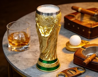 The World Cup 2026Golden World Cup trofeevorm roestvrijstalen geïsoleerde beker - Uniek WK voetbal koffiekopje, sportfan Cadeau voor
