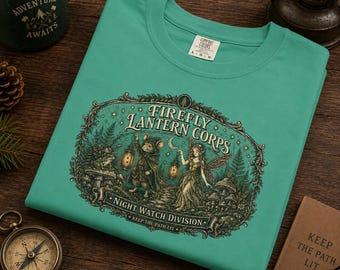 Firefly Lantern Corps Shirt | Vintage Forest Mouse Nightwatch | Cottagecore Fairy Art