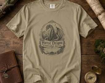 Koszulka Forest Dragon Conservation Society | Koszulka z grafiką Vintage Wilderness