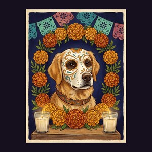 Custom Pet Portrait Día de los Muertos | Pet Memorial Calavera Art from Your Photo | Dog Cat Day of the Dead Digital Download image 10