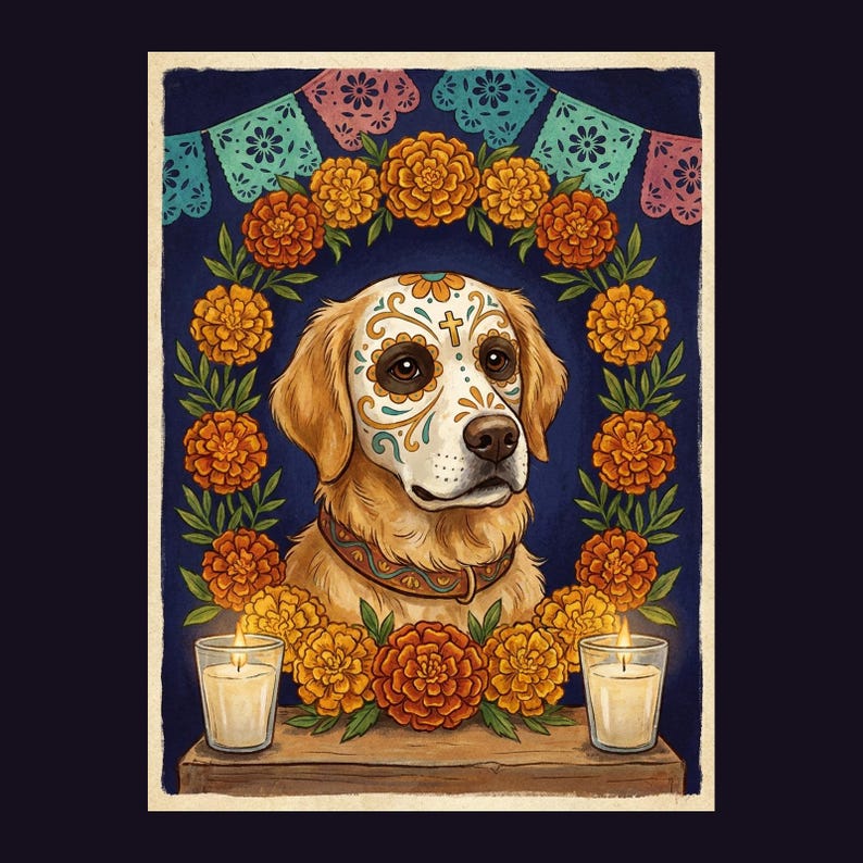 Custom Pet Portrait Día de los Muertos | Pet Memorial Calavera Art from Your Photo | Dog Cat Day of the Dead Digital Download image 10