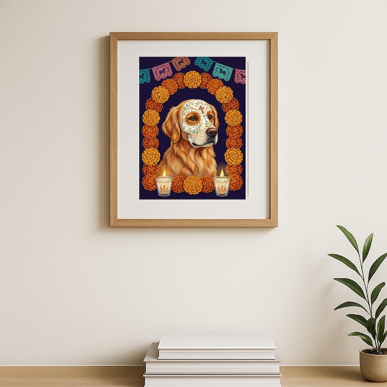 Custom Pet Portrait Día de los Muertos | Pet Memorial Calavera Art from Your Photo | Dog Cat Day of the Dead Digital Download image 8