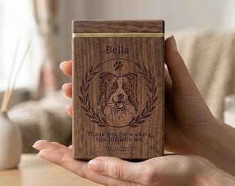 Urna personalizada para cães com foto, lembrança memorial personalizada, presente gravado para quem perdeu um animal de estimação.