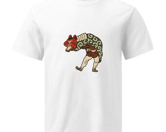 Camiseta tradicional japonesa bordada con bestias