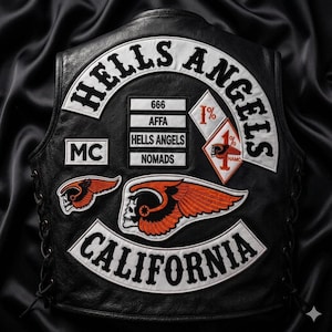 Hells Angels california MC Embroidered Back Patch Set, Biker Vest Skull Wing Motorcycles