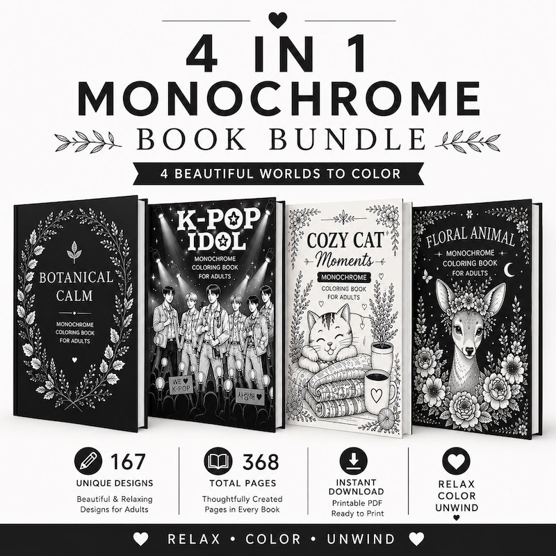 One Color Coloring Book - Etsy