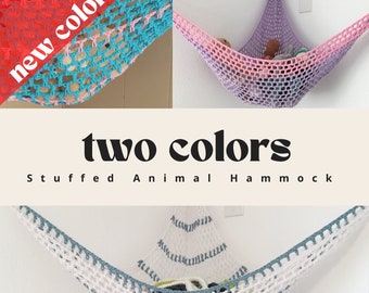 Toy Hammock / Two Color Stuffed Animal Organization Net / Choose Your Own Colors!