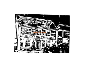 Impressions from the Lizard, Cornwall, lino prints