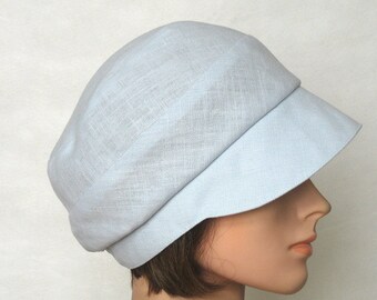 Linen cap "Sylt" light blue