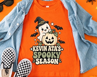 Personalized Toddler Halloween Shirt, Custom Name Ghost Pumpkin Tee
