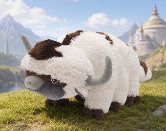 Avatar Appa Plush Toy, Legend of Aang The Last Airbender Inspired Appa Momo Stuffed Animal Doll, Soft Anime Gift 45-53cm