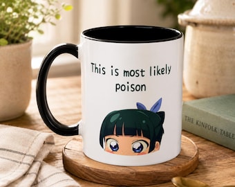 Apothecary Diaries Mug, Funny Anime Gift, Maomao Inspired Coffee Cup, Kawaii Manga Fan Mug, Colored Rimmed Tea Cup