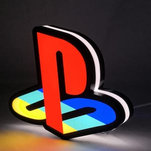 Playstation LED Lightbox, 3D Neon Like Sign, Gaming Room Setup, Boys Bedroom Decor, Video Game Gift for Him