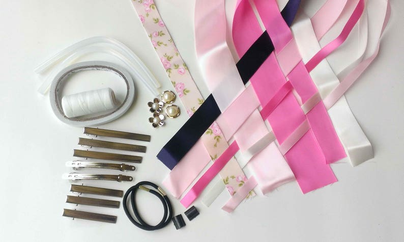 Ribbon Set Diy Hair Bow Accessories Material