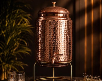 Pure Copper Water Pot – Available in 5 L, 11L & 20L ,Solid Metal Tap