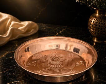 Pure Copper Tamba Parat – Traditional Handmade Dough Kneading Platter Pooja Plate