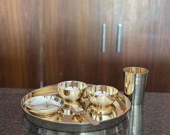 Bronze Dinner Set – 6 Piece Set | Handcrafted Traditional Dining Collection
