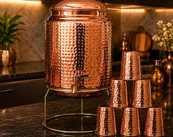 Pure Copper Water Pot – Available in 5L, 10L & 18L ,Solid Metal Tap