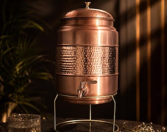 Pure Copper Water Pot – Available in 5 L, 11L & 20L ,Solid Metal Tap