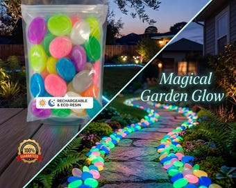 Ciottoli fosforescenti per vialetti da giardino, pietre luminose per acquari, rocce fluorescenti in resina ecologica per decorazioni da letto, giardino delle fate
