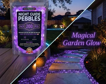 Glow in the Dark Garden Pebbles | Luminous Stones for Aquarium, Outdoor Pathway & Fairy Garden | Eco-Friendly Resin Rocks