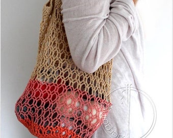 Crochet bag Pattern, "Honeycomb" mesh crochet market bag, shoulder crochet net, PDF Pattern INSTANT DOWNLOAD
