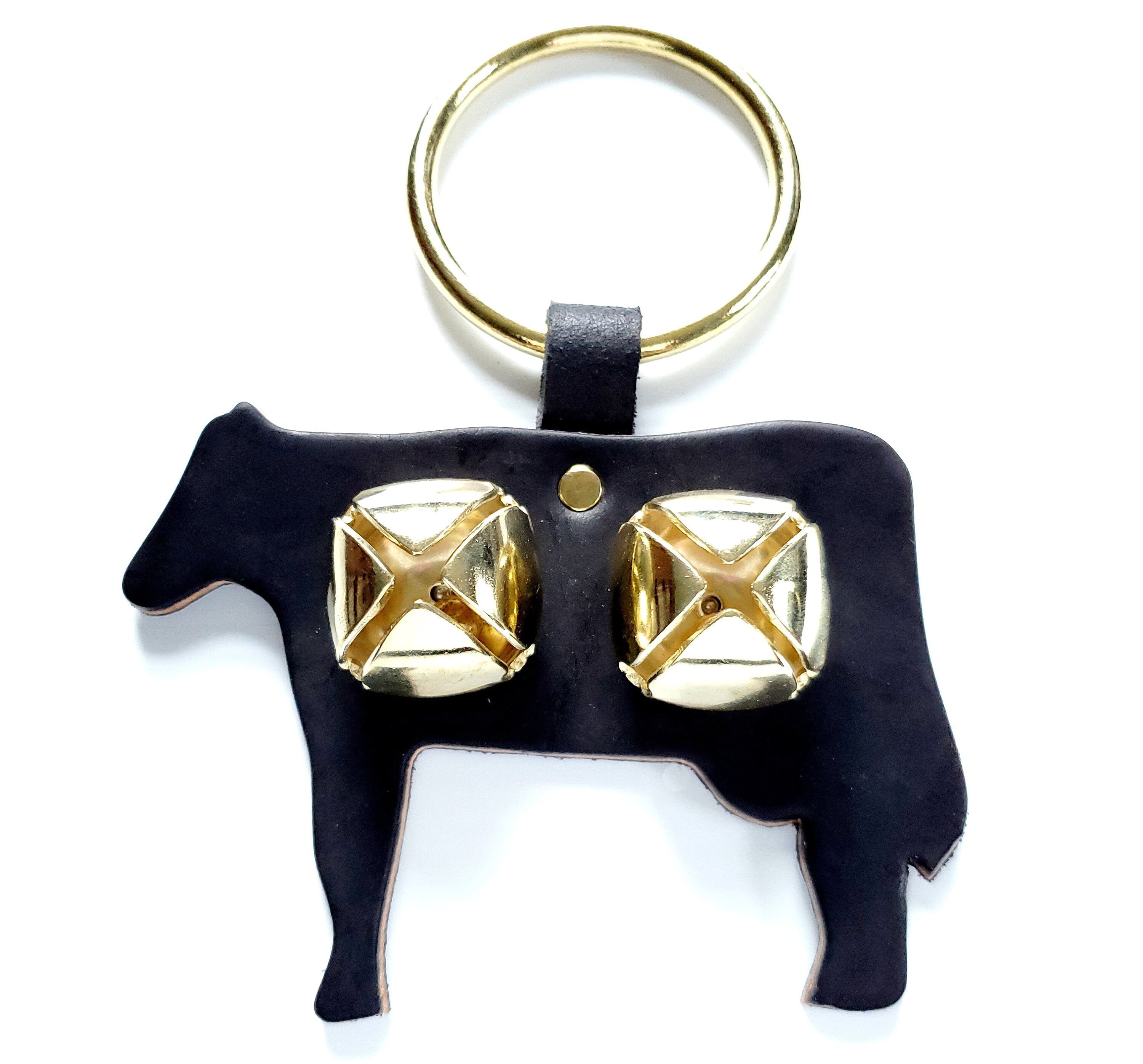 Cow Leather Door Bell Hanger with Brass Plated Bells Bell Etsy