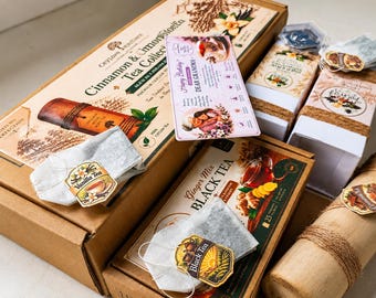 Collezione di tè speziati biologici alla vaniglia, zenzero e cannella, tè di Ceylon da regalare