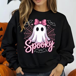 Cute Spooky Ghost Shirt, Retro Halloween Tee, Spooky Halloween Shirt, Halloween Party Tee, Coquette Bow Ghost Shirt, Halloween Shirt