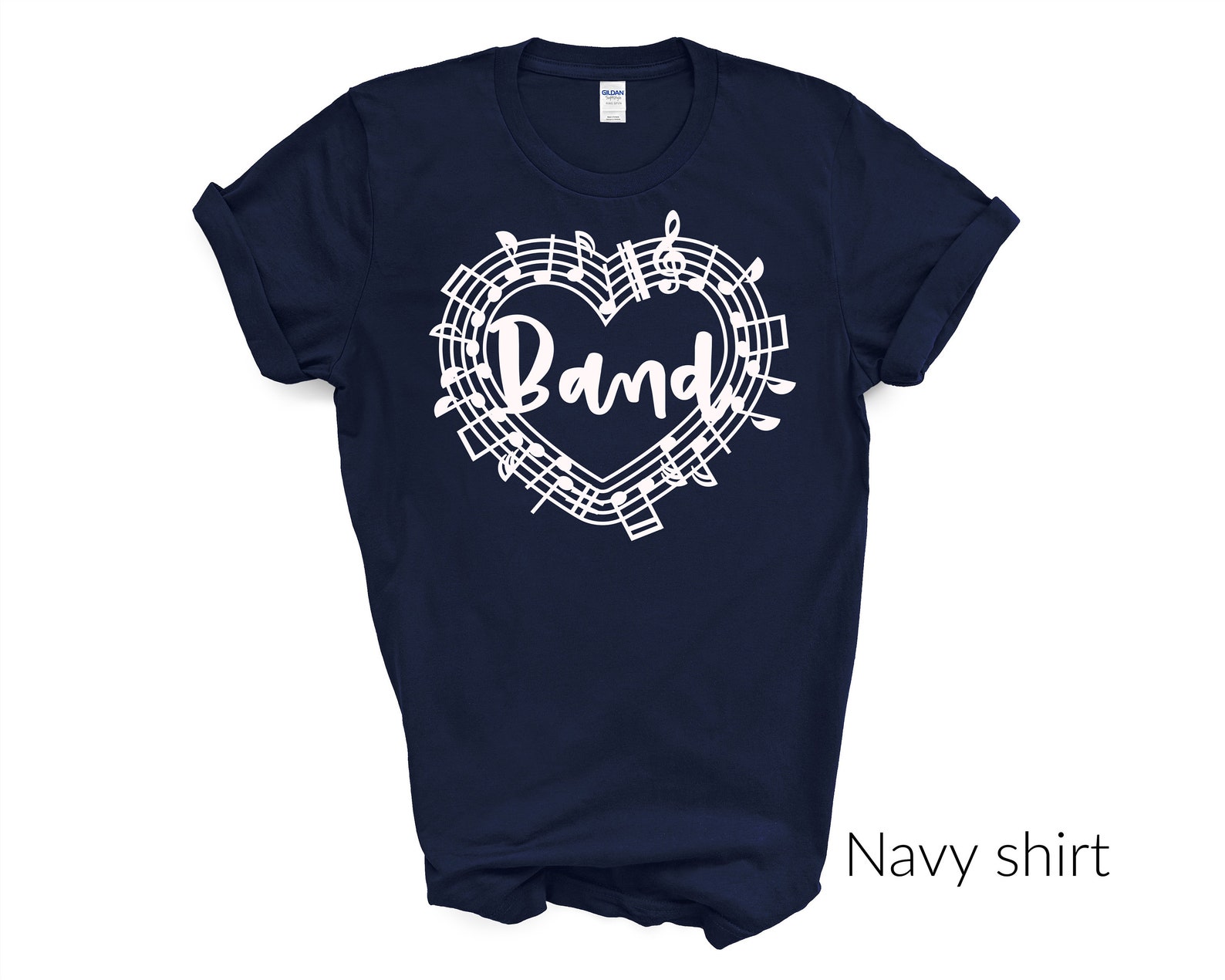 Band Music Notes in Heart Shirt Marching Band Shirt Etsy