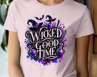 Wicked Good Time Shirt, Retro Halloween Tee, Spooky Halloween Shirt, Halloween Party Tee, Wicked Purple Shirt, Halloween Shirt