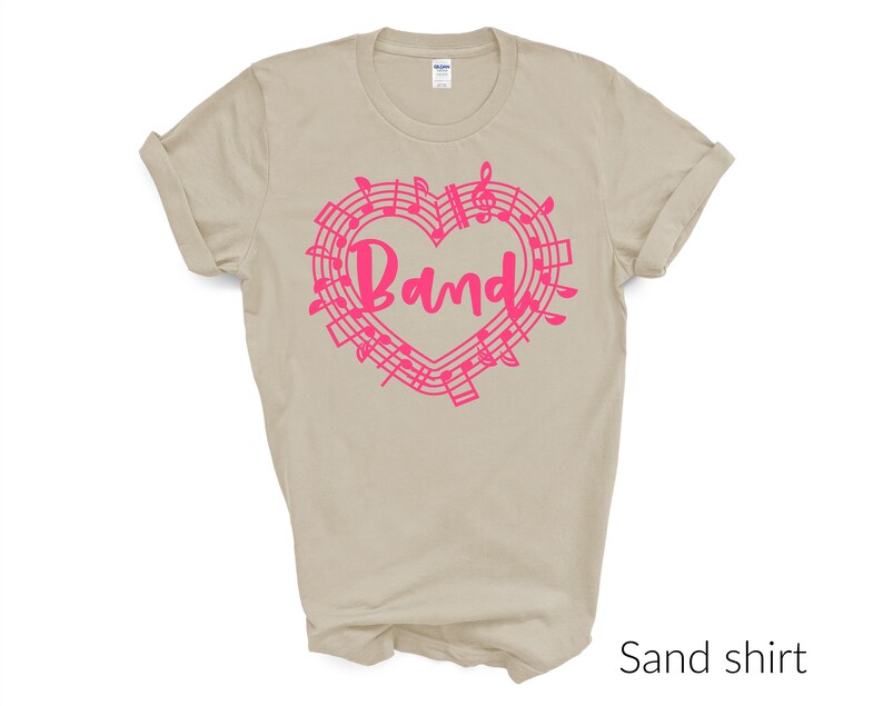 Band Music Notes in Heart Shirt Marching Band Shirt Etsy