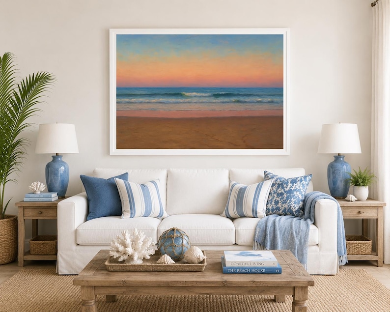 Gold Coast Sunset Waves Watercolour Print Coastal Beach Wall Art gold-coast-sunset-waves-watercolour-print-coastal-beach-wall-art