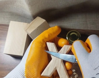 Kit de tallado de madera para principiantes: plantillas para tallar letras y bloques de tilo. Regalo ideal para aficionados a la carpintería, adolescentes y adultos.