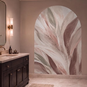 Blush Pink Arch Wall Decal: Limewash Wallpaper and Arch Wall Sticker -  PRT130
