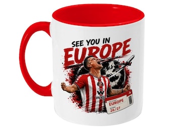 Sunderland Mug | See You In Europe Football Mug | Funny Soccer Fan Gift | Coffee Cup